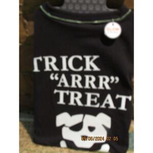 DOG PET HALLOWEEN COSTUME SZ L UP TO 90LBS PIRATE TRICK ARRR TREAT GLOW IN DARK